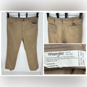 Wrangler Vintage 90's Tan Polyester Pants Size 39x29 (Tag 40x29) USA Made 82TN